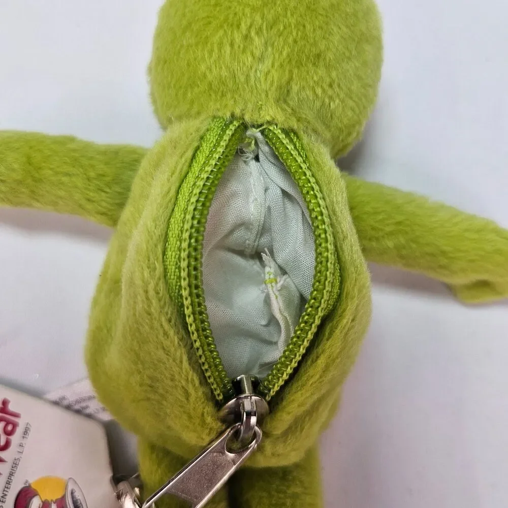 Vintage 1997 Dr Seuss Grinch Seuss Wear Plush Keychain Coin Purse Green 7